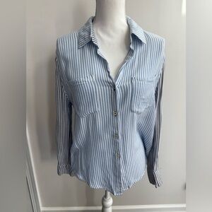 Vintage Havana Light Blue Striped Button-Down Shirt